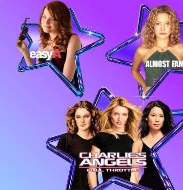 Pack shot of Charlie's Angels: Full Throttle, Almost Famous, Erin Brockovich, Easy A